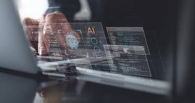 AI Künstliche Intelligenz. Geschäftsfrau, die mithilfe von AI-Technologie Datenanalyse, Programmierung von Computersprache mit digitalem Gehirn, maschinelles Lernen auf virtuellen Bildschirmen, Business Intelligence