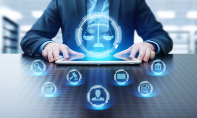 Arbeitsrecht Rechtsanwalt Business Internet Technology Konzept.