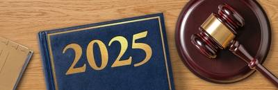 Ein Gesetzbuch mit einem Hammer - 2025